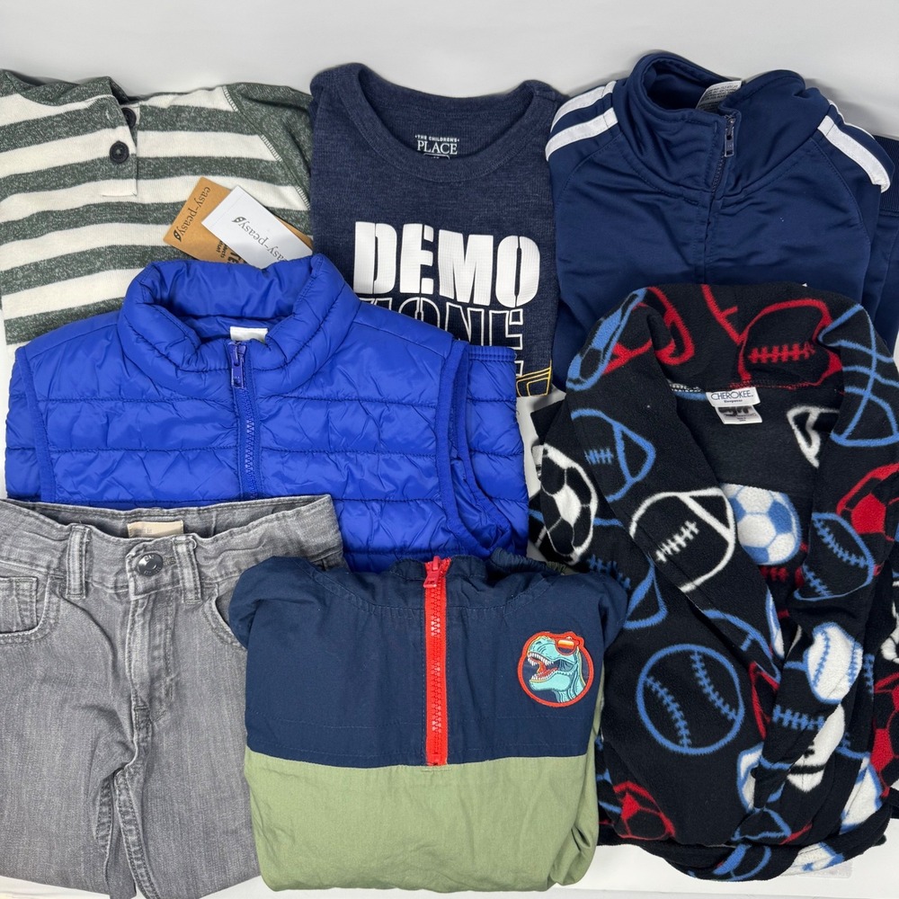 Adidas Cherokee Mixed Brand Boys Clothing Lot Size 5, 5T Blue Gray Sporty Good